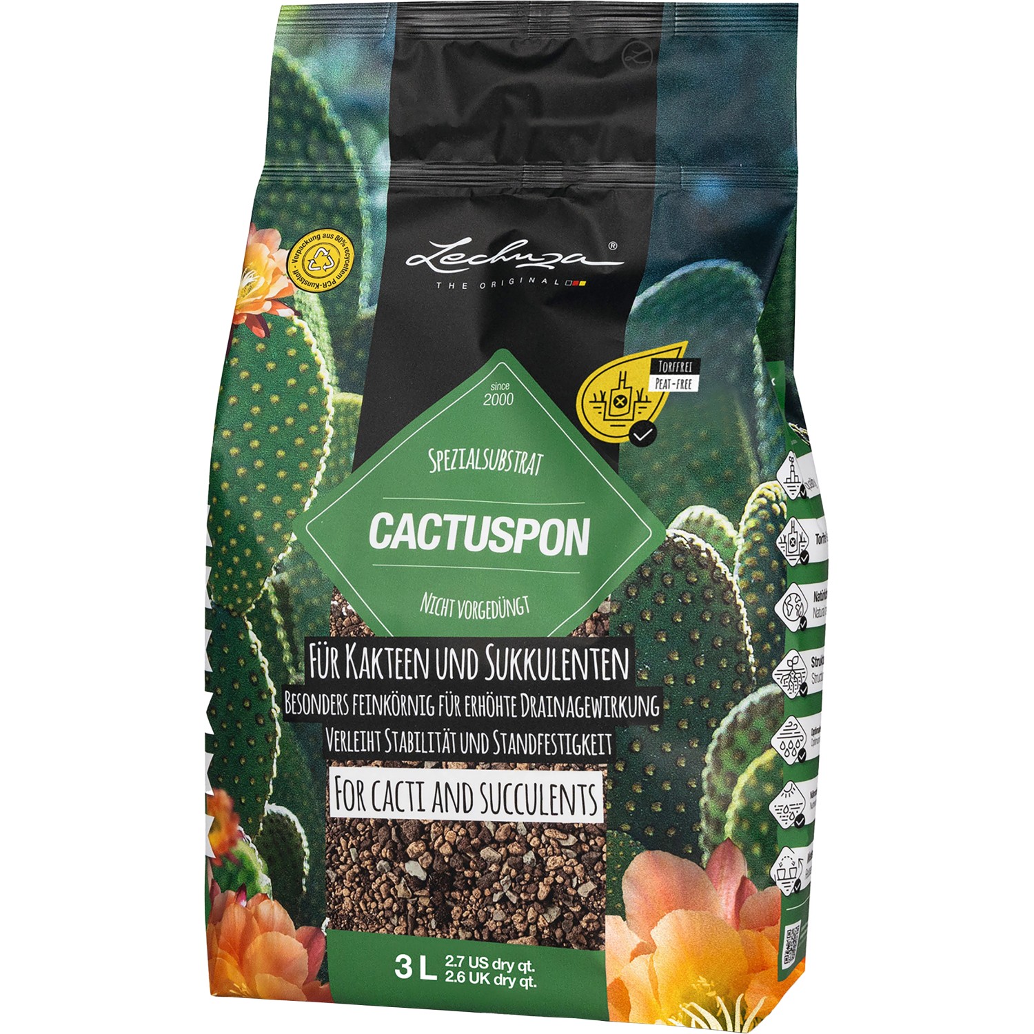 Lechuza Pflanzsubstrat Cactus Pon 3 l Neutral