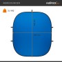 Walimex Pro Falthintergrund 200x230cm, blau, mit Abmessungen 200x230cm und 3,1 kg Gewicht.