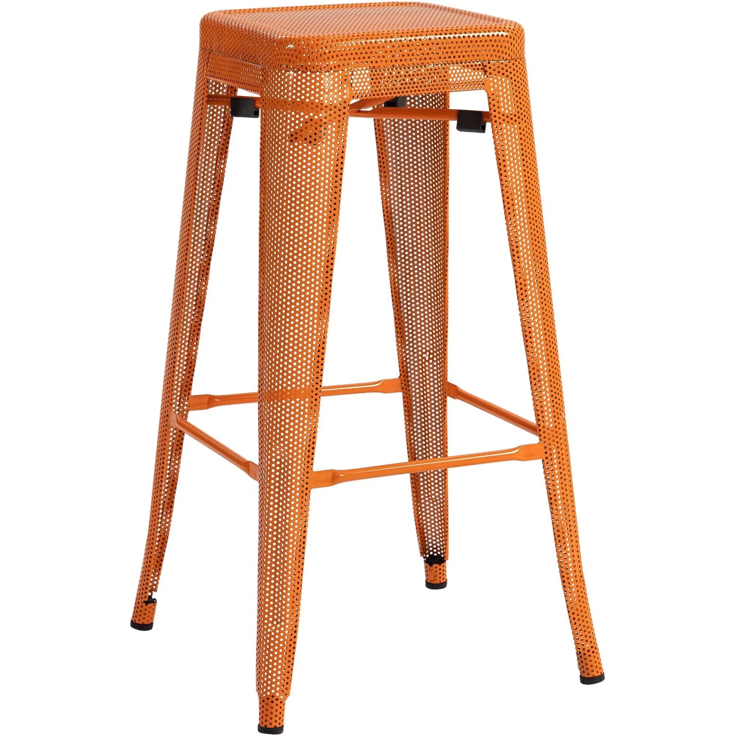 DELUKE Barhocker SEOUL Orange Metall Barstuhl Ohne Lehne Tresenhocker Tresenstuhl