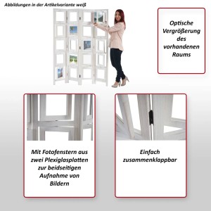 Brauner MCW Paravent Bildgalerie II mit Fotofenstern, ideal als Dekoartikel & Wohnaccessoire.
