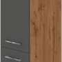Held Möbel Apothekerschrank Sorrento, 30x200x60 cm, Antik-Wotan Dekor, mit Auszügen und Fächern.