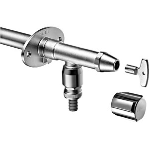 Schell Polaris II frostsichere Außenwandarmatur mit Steckschlüssel und Betätigungsgriff.