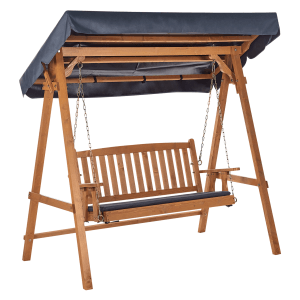 Beliani Gartenschaukel FIBBIALLA Dunkelgrau 109x183x180