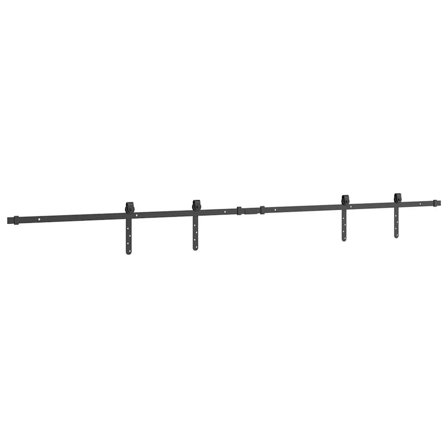 vidaXL Schiebetürbeschlag Set, 213 cm, Karbonstahl, für Schranktüren.
