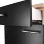 Respekta Unterschrank Merle, 50 cm, Schwarz, mit Schublade und Tür, Metallgriffe.