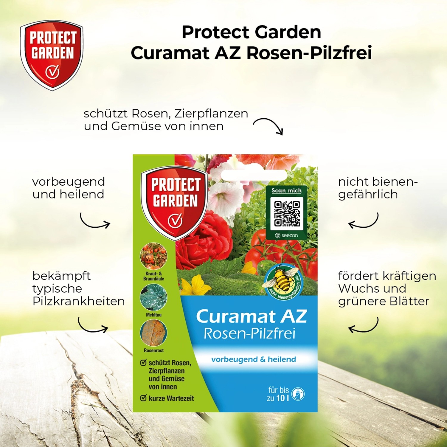 Protect Garden Curamat AZ Rosen-Pilzfrei: Mittel gegen Pilzbefall an Rosen, Zierpflanzen und Gemüse.