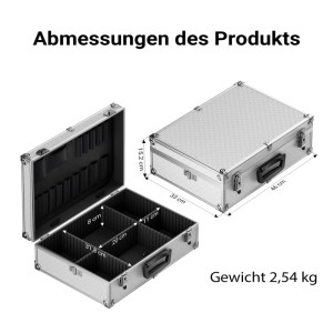 Wiltec Alu Universalkoffer 46X33X152Cm Werkzeugkoffer Schaumstoff Transportbox