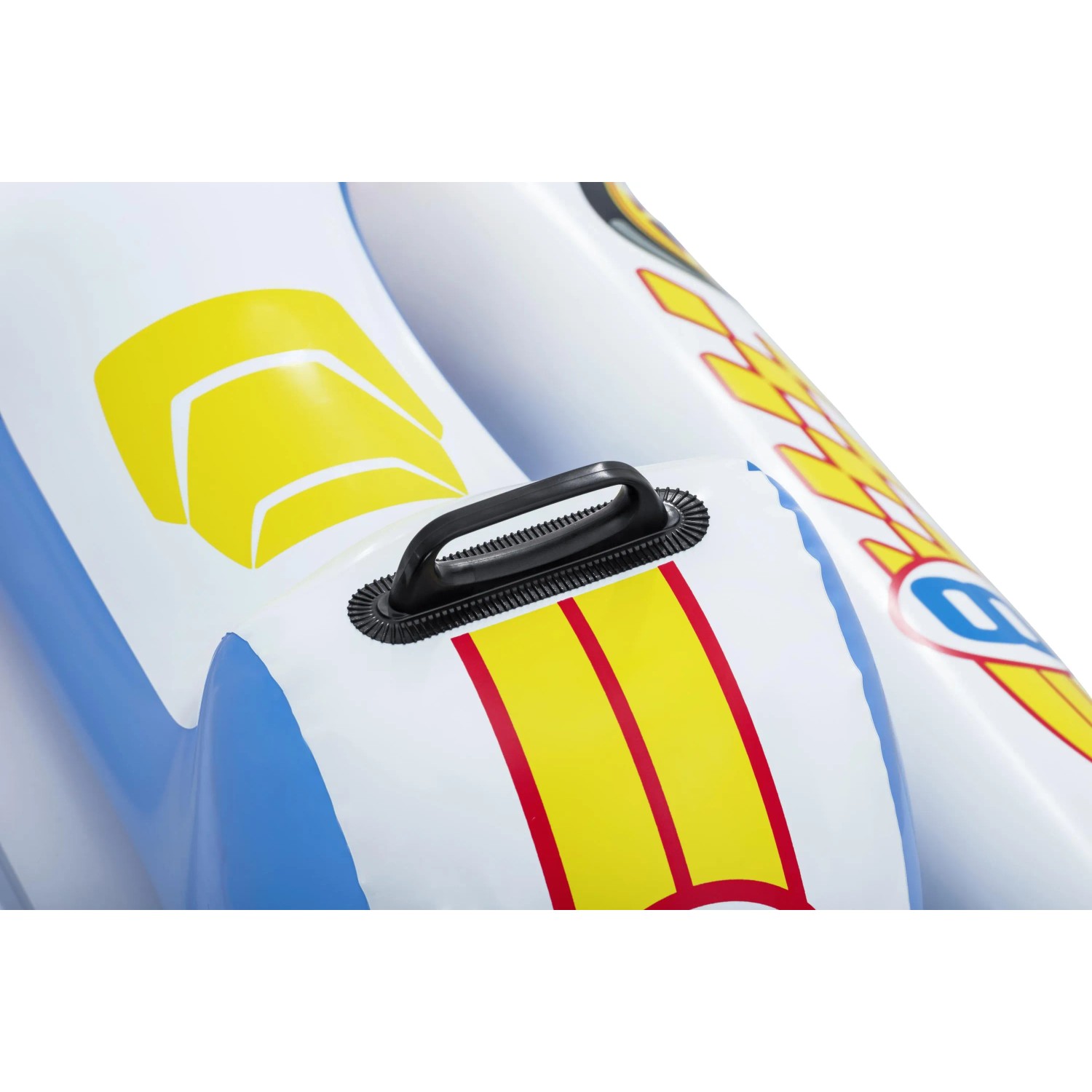 Bestway Poolschwimmer Rennauto mit Griff, buntes Design für Badespaß im Sommer.