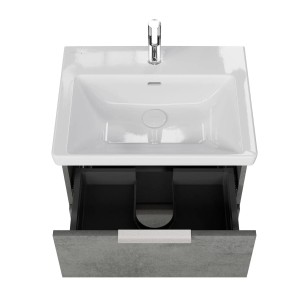 Steinkamp Waschtischunterschrank Living 2.0, oxid dunkelgrau mit Villeroy & Boch Subway 3.0 Waschtisch.