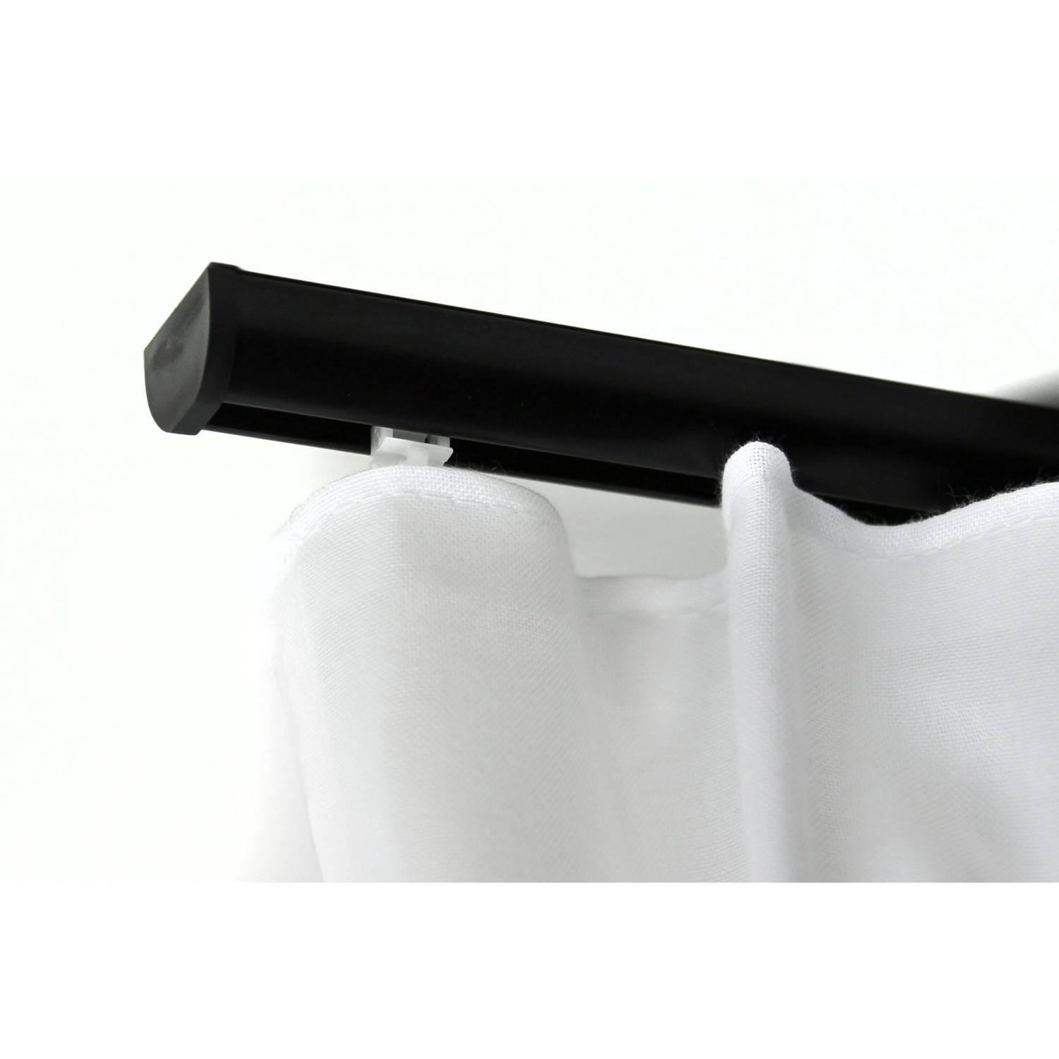 Deco-Raum Gardinenschiene nach Maß 1-Lauf Round Schwarz 70cm_6