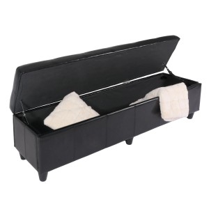 BERLINLODGE Sitzbank Mit Aufbewahrung Lars XXL 45x180x45cm Creme Kunstleder