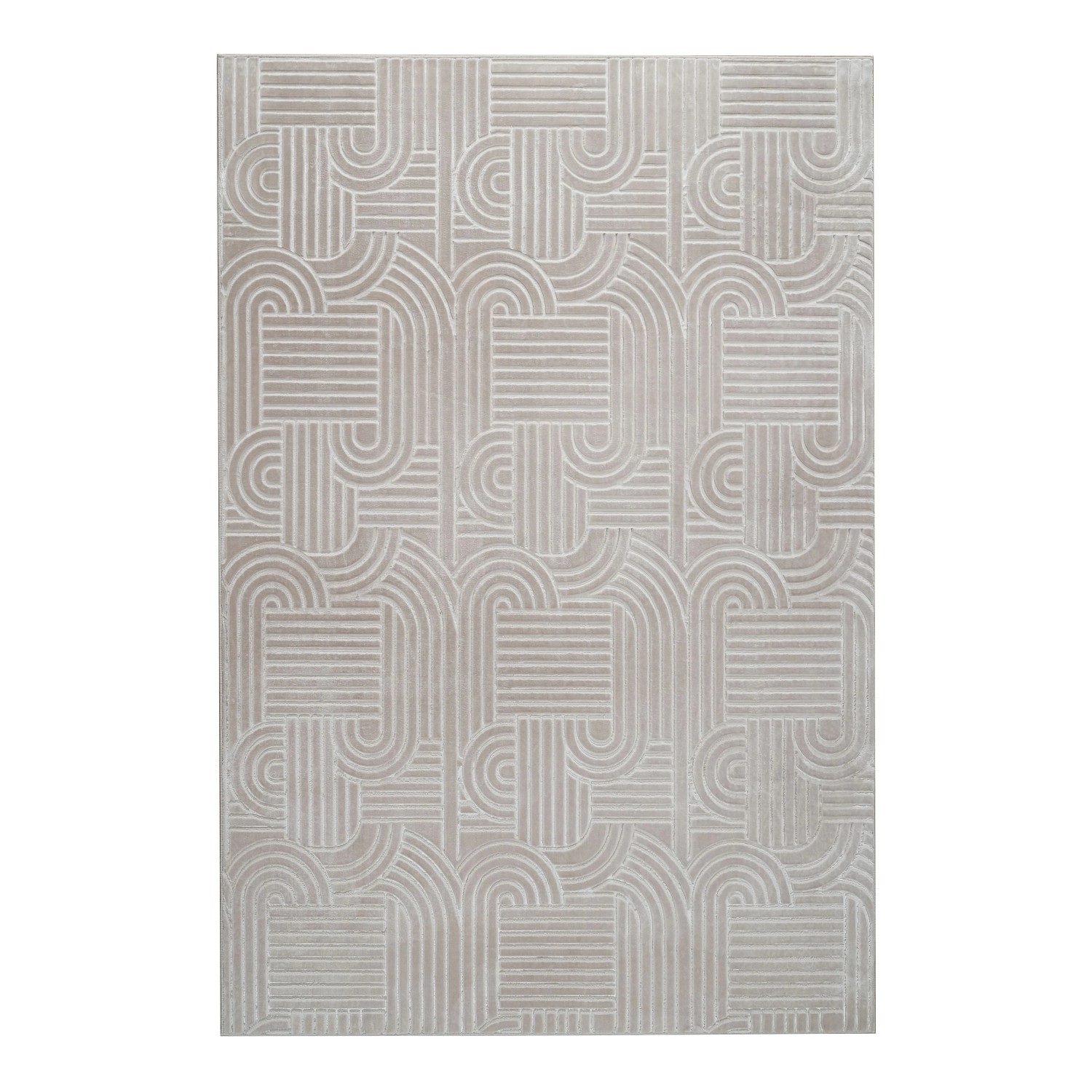 MeGusta Teppich Calma 125 Beige  80x150 cm  Pflegeleicht  Modern