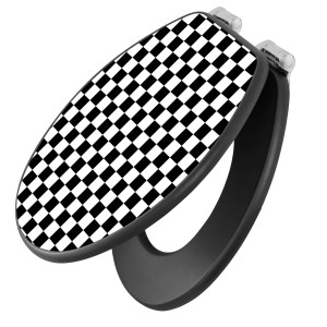 Anthrazit WC-Sitz mit Absenkautomatik und Karo Schwarz Motiv von Banjado.