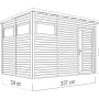 Bertilo Holz-Gartenhaus Pentus 3, anthrazit, 337x234 cm, mit Tür und Fenstern. Weekendhaus aus Holz.
