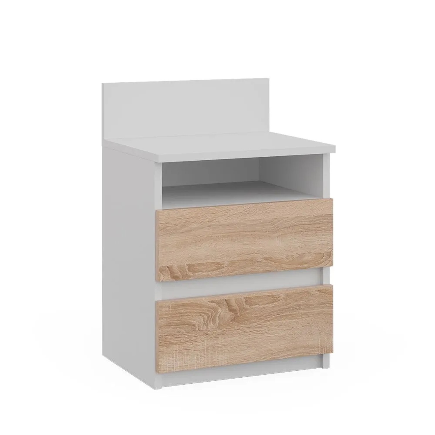 Vicco Nachttisch Monty Weiß Sonoma 32 x 59 mit 2 Schubladen