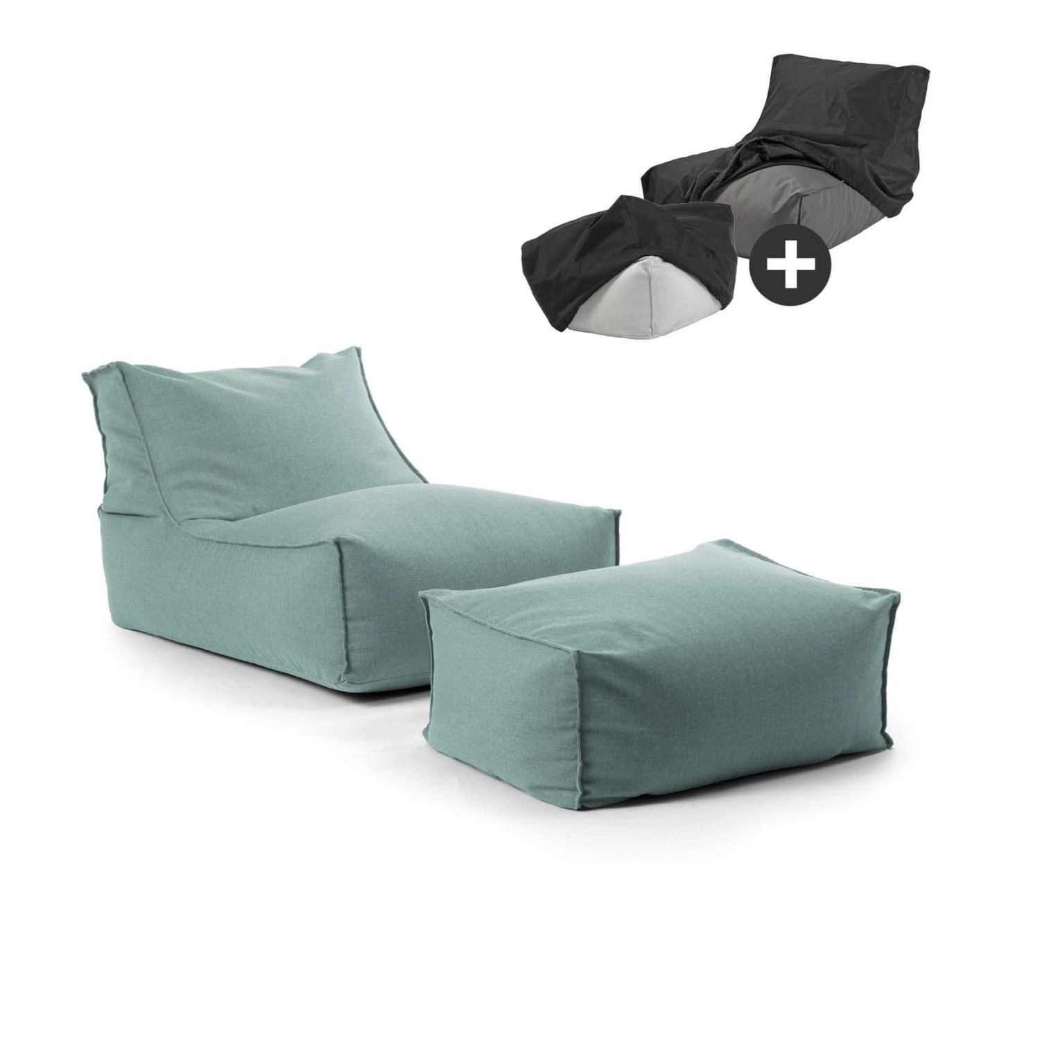 mokebo Outdoor Sitzsack und Pouf Der Sundowner Bean Bag mit Füllung und Hoc günstig online kaufen