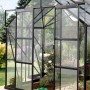 Vitavia Doppeltür-Set für Gewächshaus Sirius, schwarzer Rahmen, Glas, für mehr Zugang.