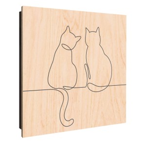 Schwarzer Banjado Schlüsselkasten aus Holz, 30x30cm, Motiv Katzenliebe.