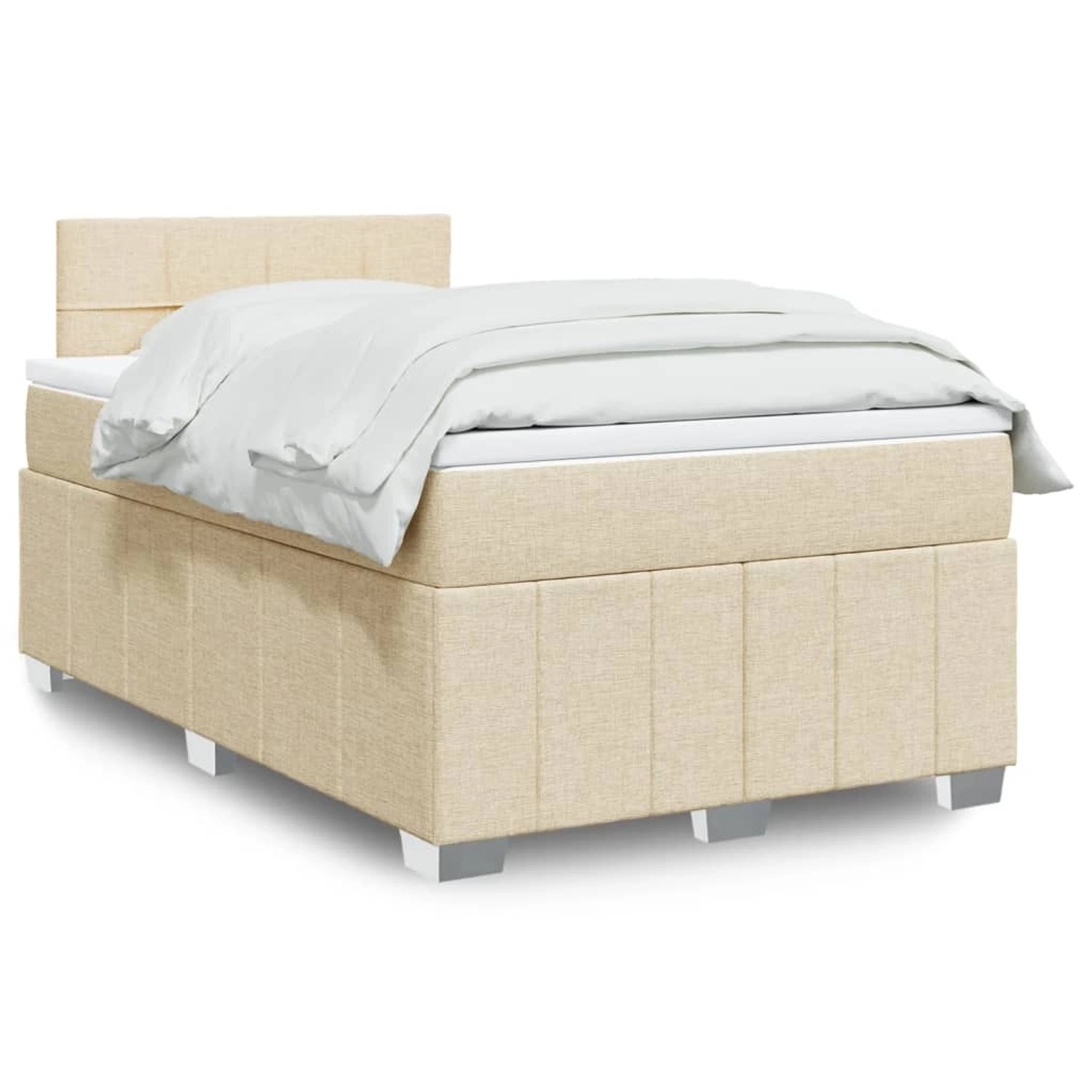 vidaXL Boxspringbett mit Matratze Creme 120x200 cm Stoff 3289340 günstig online kaufen