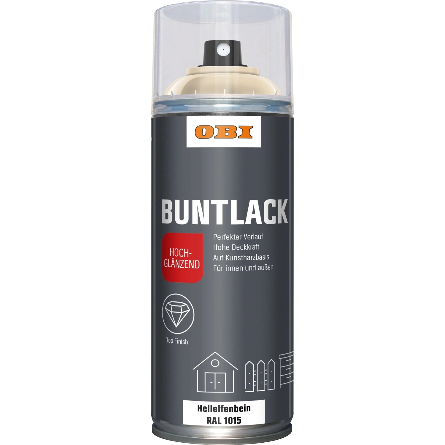 OBI Buntlack Spray RAL 1015 Hellelfenbein hochglänzend 400 ml