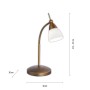 Paul Neuhaus LED-Tischleuchte Pino in Altmessing mit Opalglas. Schreibtischlampe mit Touchdimmer.