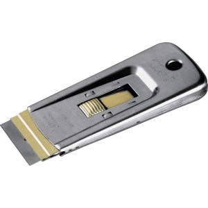 Stanley Glasschaber, Messer zum Entfernen von Farb- und Plakatresten, mit rostfreiem Edelstahlhalter.