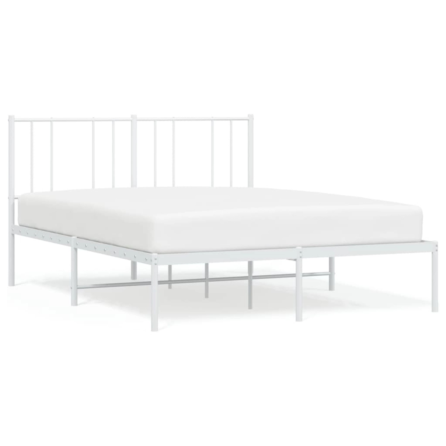 vidaXL Bettgestell mit Kopfteil Metall Weiß 120x200 cm 352527 günstig online kaufen