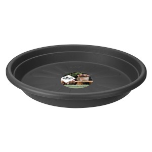 Anthrazitfarbener Elho Universal-Untersetzer, Ø 30 cm, für Blumentöpfe.