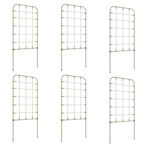 Outsunny 6er-Set Rankhilfen aus Stahl, grüne Pflanzenstützen für den Garten.