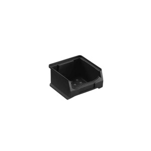 Schwarze PROREGAL Sichtlagerbox, 10x10cm, ESD-fähig, für Aufbewahrungssysteme.