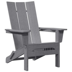 vidaXL Klappbarer Adirondack-Stuhl Hellgrau 80,5 x 74,5 x 92 cm HDPE 42006620