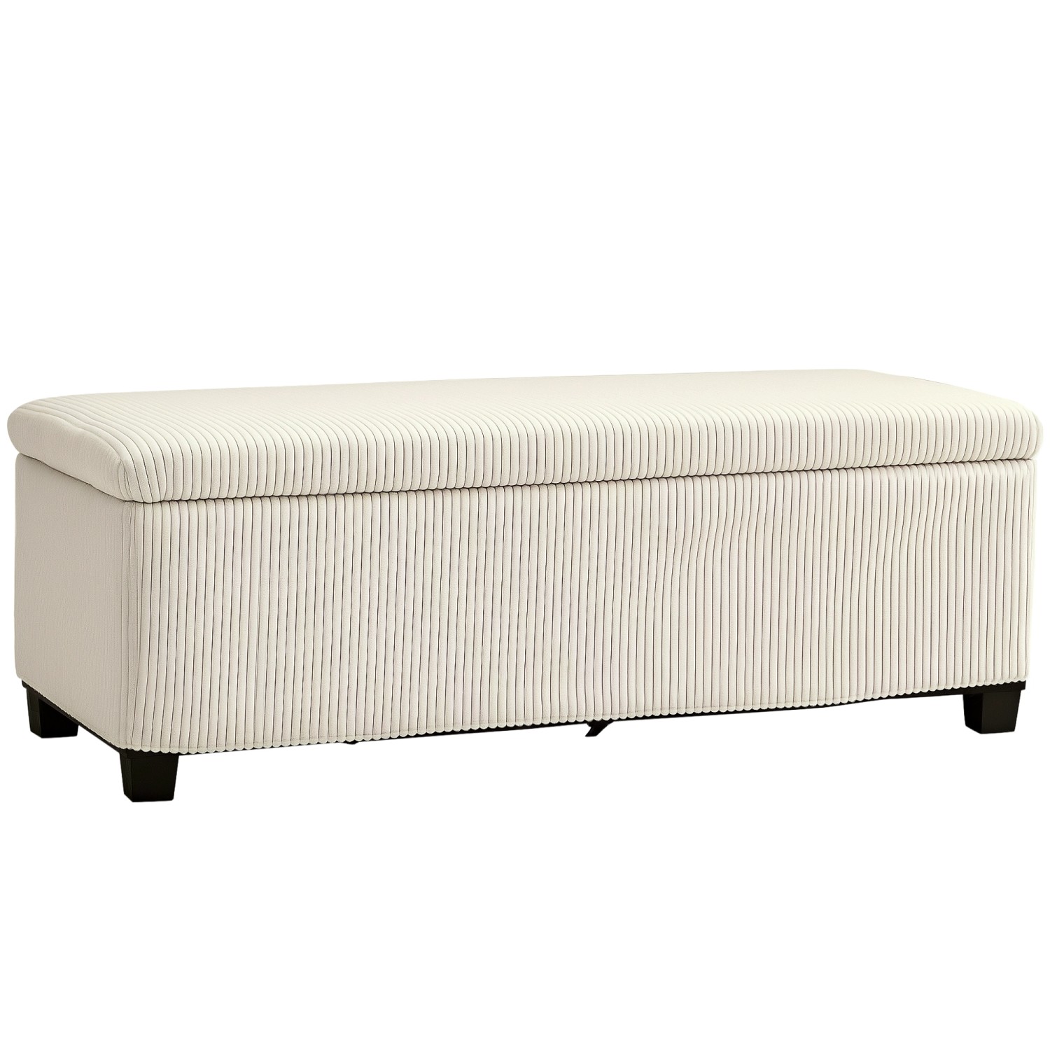 HOMCOM Sitzbank mit Stauraum Polsterbank mit Cord-Optik 112 x 42 x 40 cm Beige