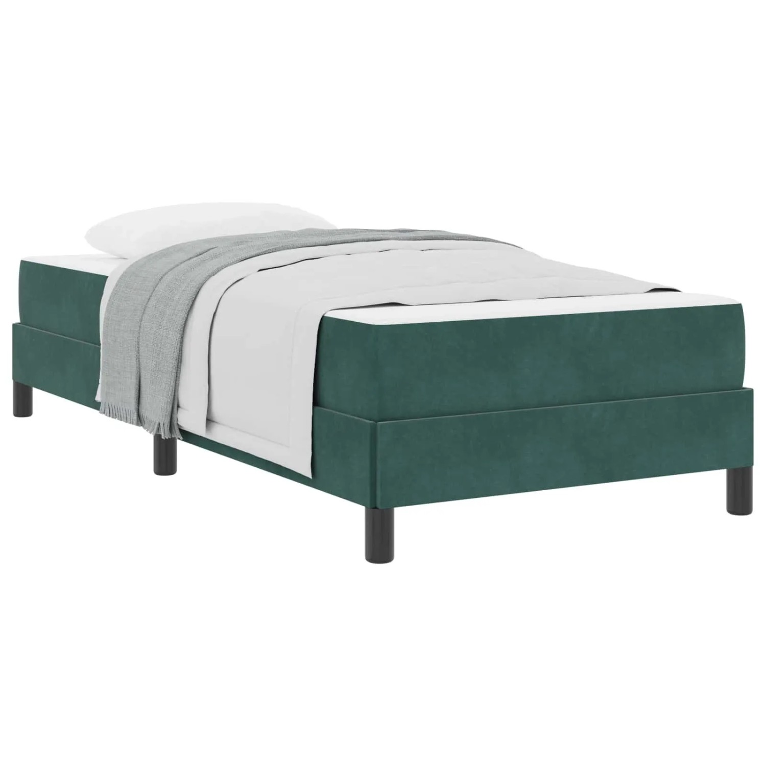 vidaXL Boxspringbett mit Matratze Dunkelgrün 90 x 210 cm Stoff 3398728 günstig online kaufen