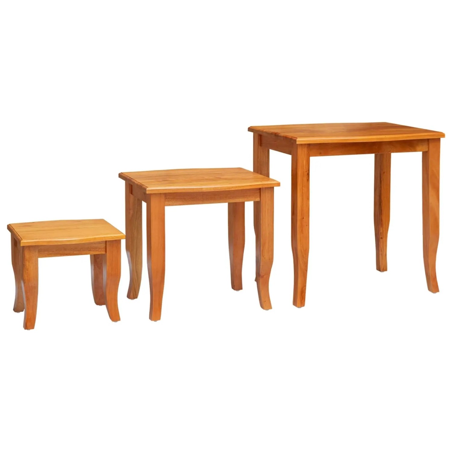 vidaXL Nestende Beistelltische 3-Tlg Natur Massives Mahagoni Holz 42009927