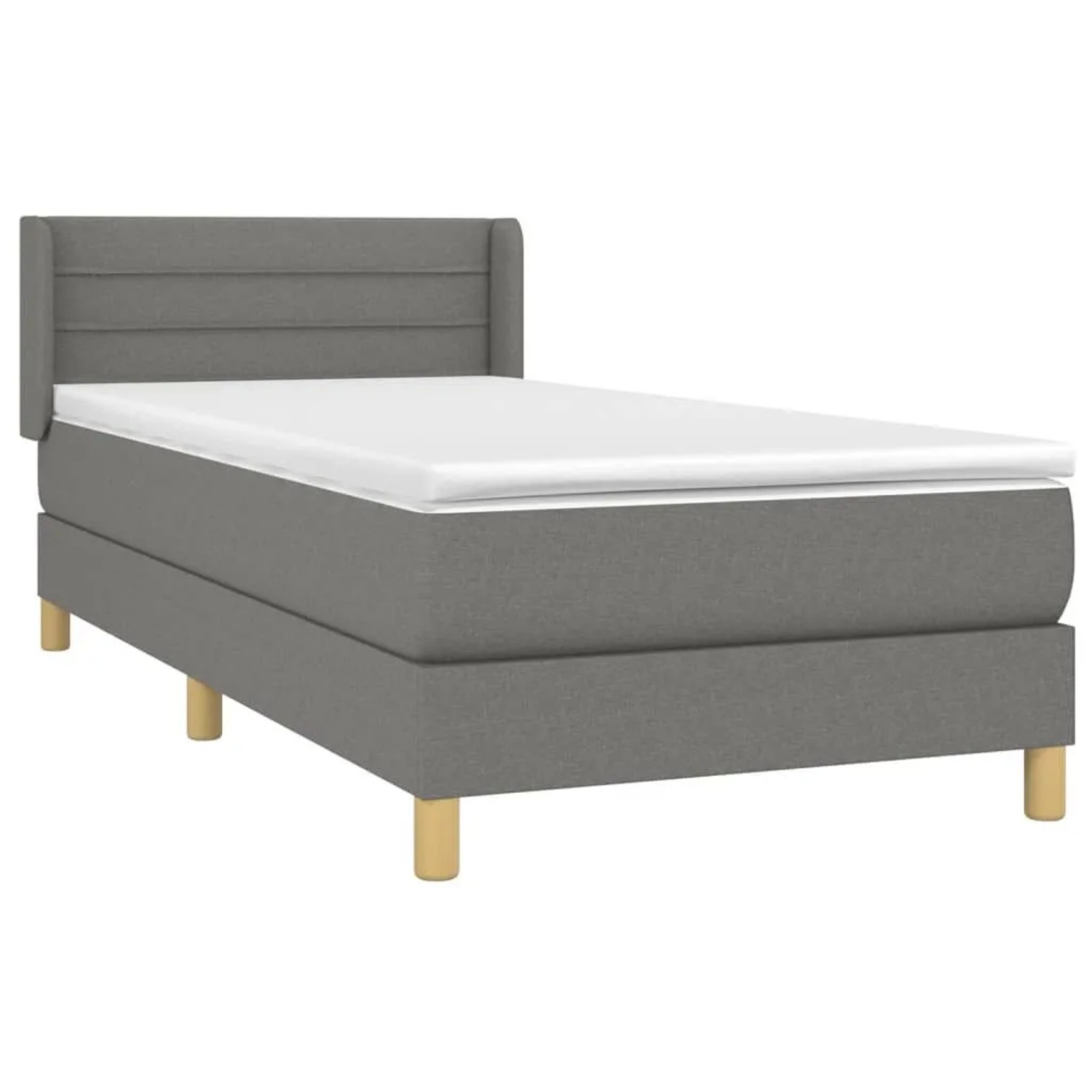 vidaXL Boxspringbett mit Matratze Dunkelgrau 90x200 cm Stoff 3130322 günstig online kaufen