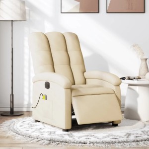 vidaXL Massagesessel Elektrisch Creme Stoff 3204089