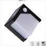 Schwarze Solar-Wandleuchte Pretoria mit Sensor, 1 W, 50 lm, 2700 K, IP44 für den Außenbereich.