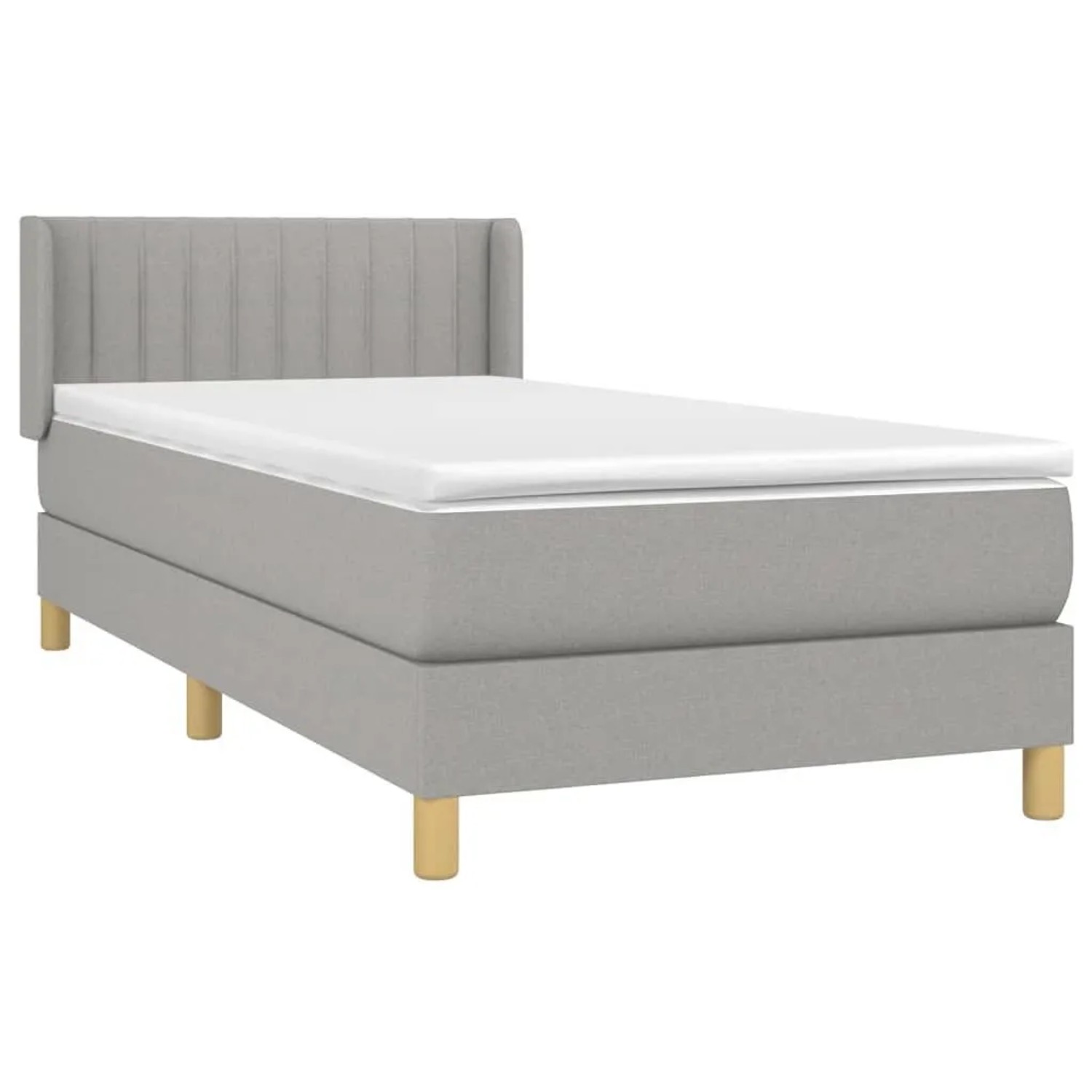 vidaXL Boxspringbett mit Matratze Hellgrau 90x190 cm Stoff 3130393 günstig online kaufen