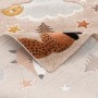 Kinderteppich mit Fuchs und Bär Motiv in Braun, 80x150cm. Weicher Teppich für Kinderzimmer.