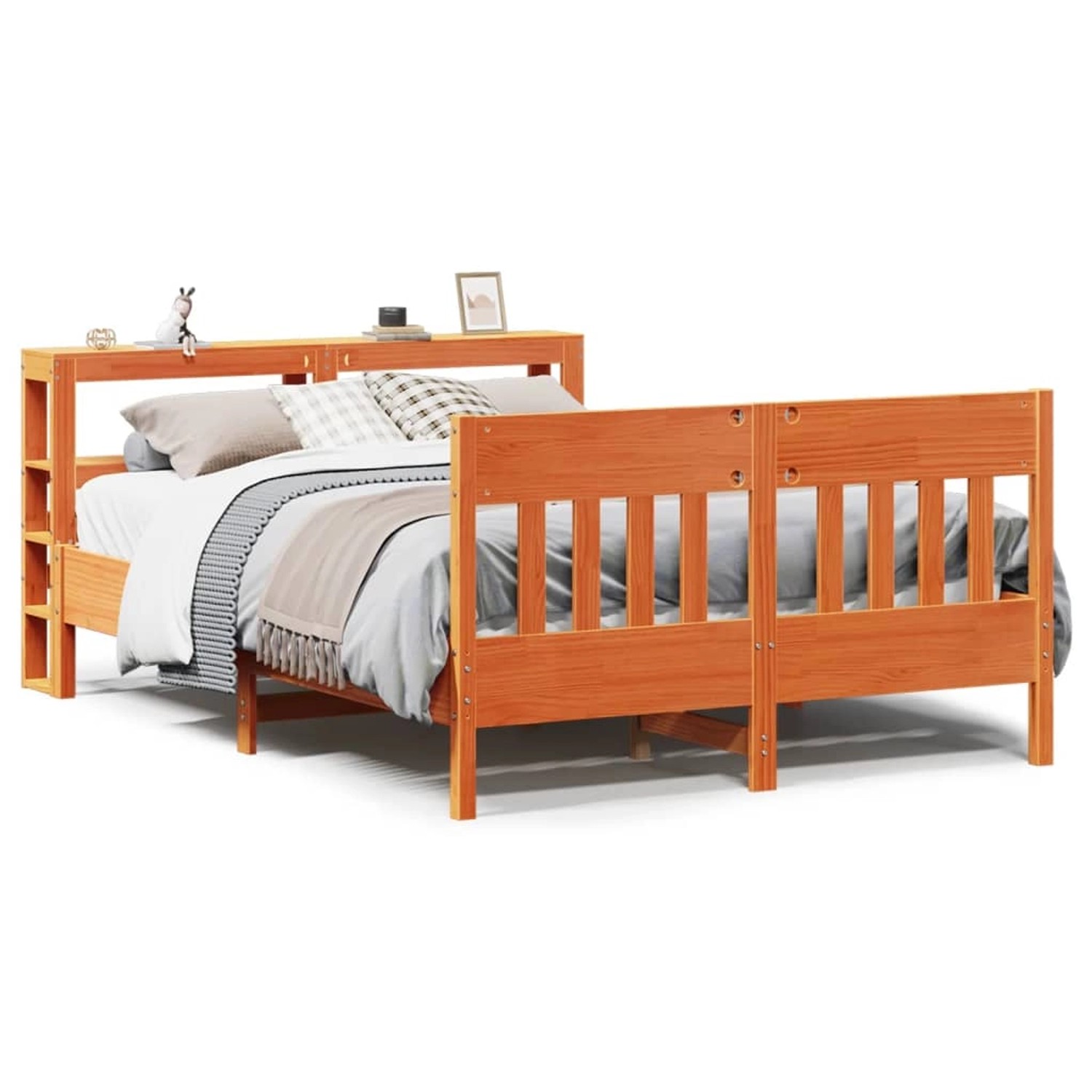 vidaXL Massivholzbett ohne Matratze Wachsbraun 120x190 cm Kiefernholz 33062 günstig online kaufen