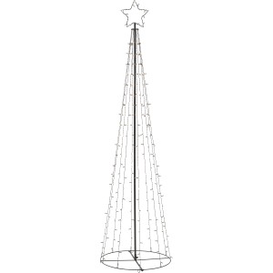 LED-Fahnenmast mit Stern, 240 cm hoch, für weihnachtliche Außenbeleuchtung.