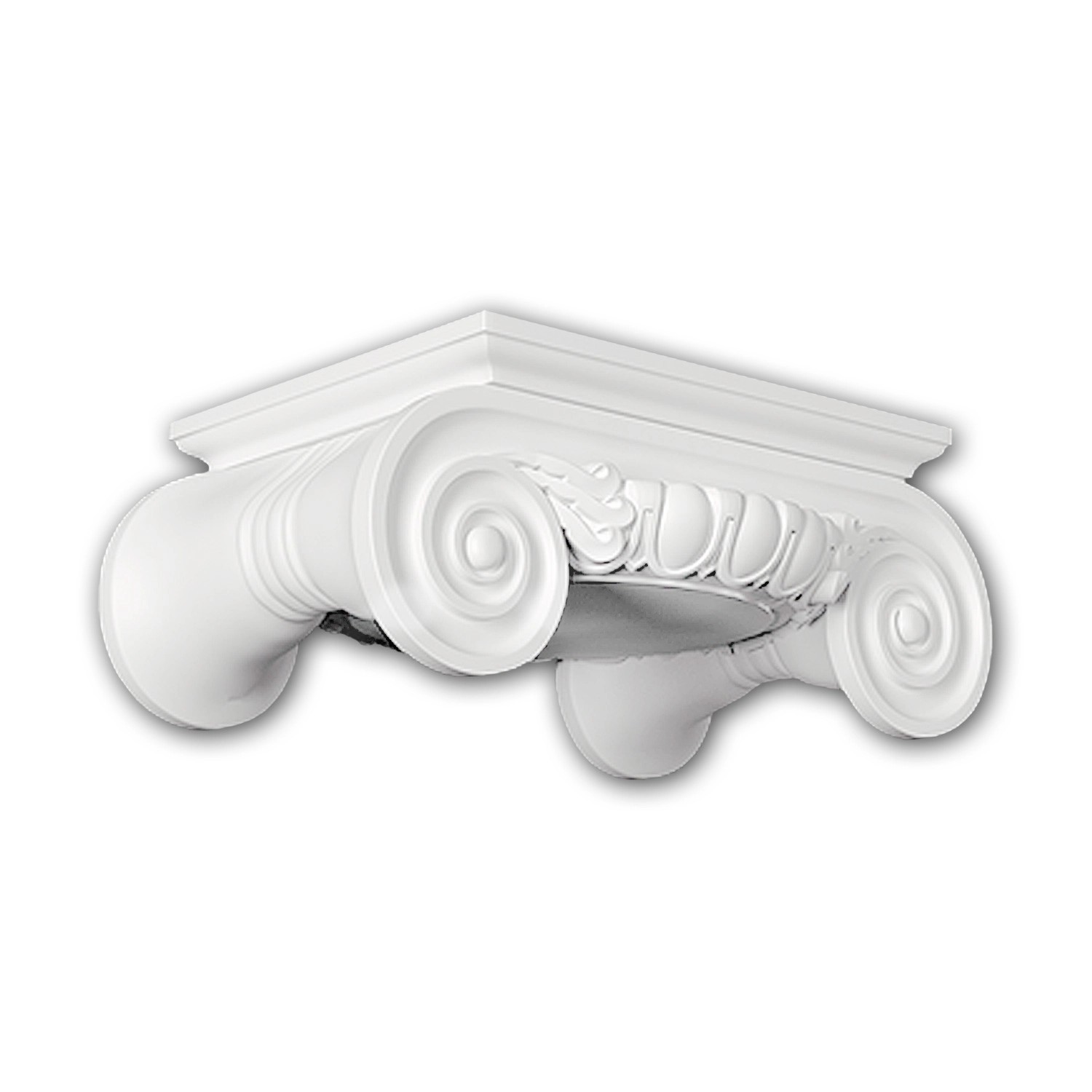 PROFHOME 111009 Vollsäulen Kapitell Säule Zierelement Stuckdekor, 23,4 cm x 9,2 cm x 18,7 cm Weiß