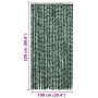 Grün-weißer Insektenschutz-Vorhang 100x220cm aus Chenille für Fenster und Türen.