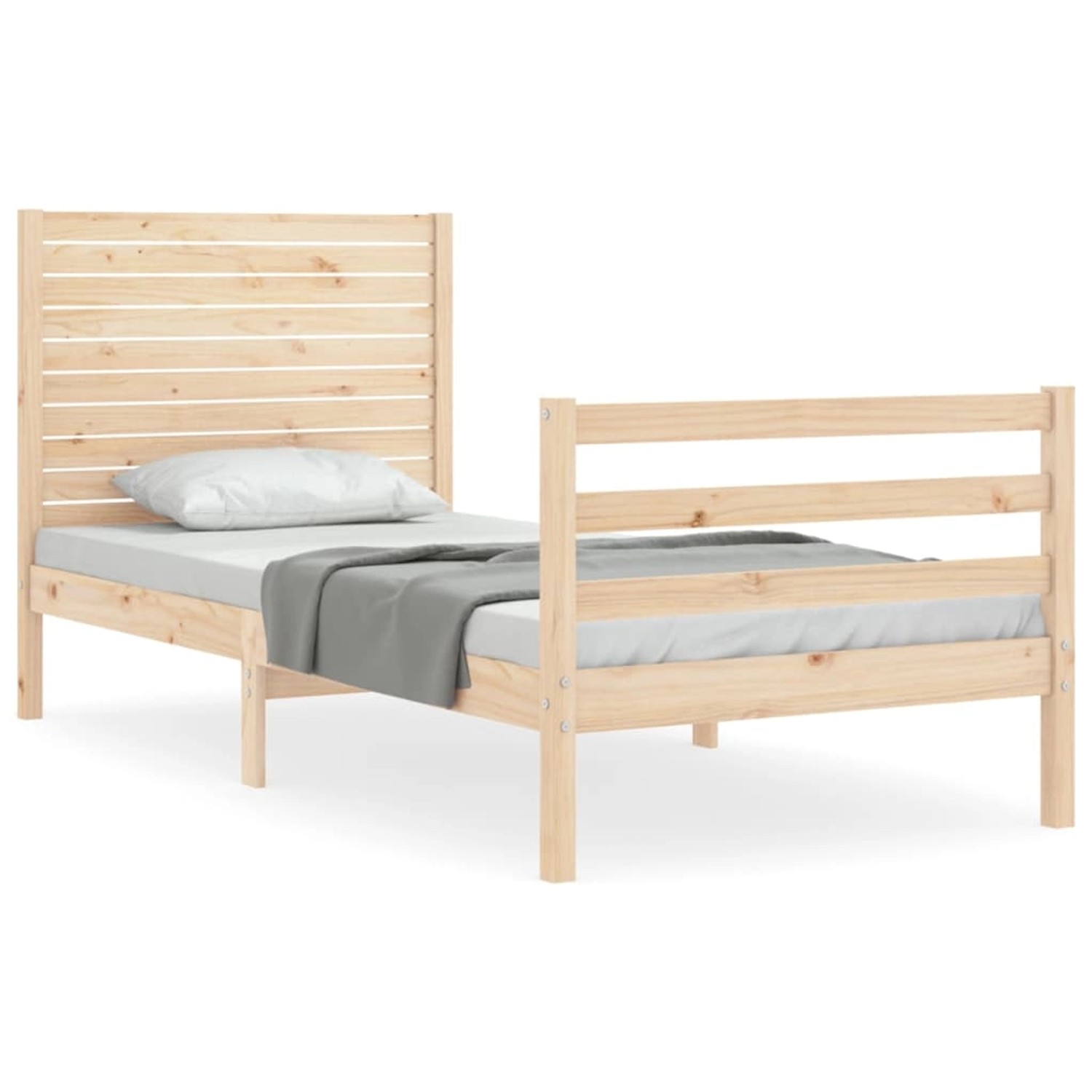 vidaXL Massivholzbett mit Kopfteil 90x200 cm 3195011 günstig online kaufen