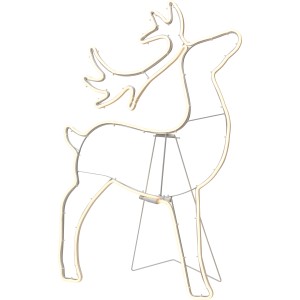 Leuchtender Rentier, 53x83cm, warmweiße LEDs, Weihnachtsdeko für Innen und Außen.