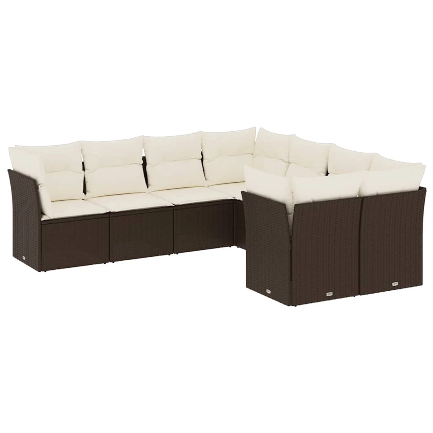 vidaXL 8-Tlg Garten-Sofagarnitur mit Kissen Braun Poly Rattan 3218593 günstig online kaufen