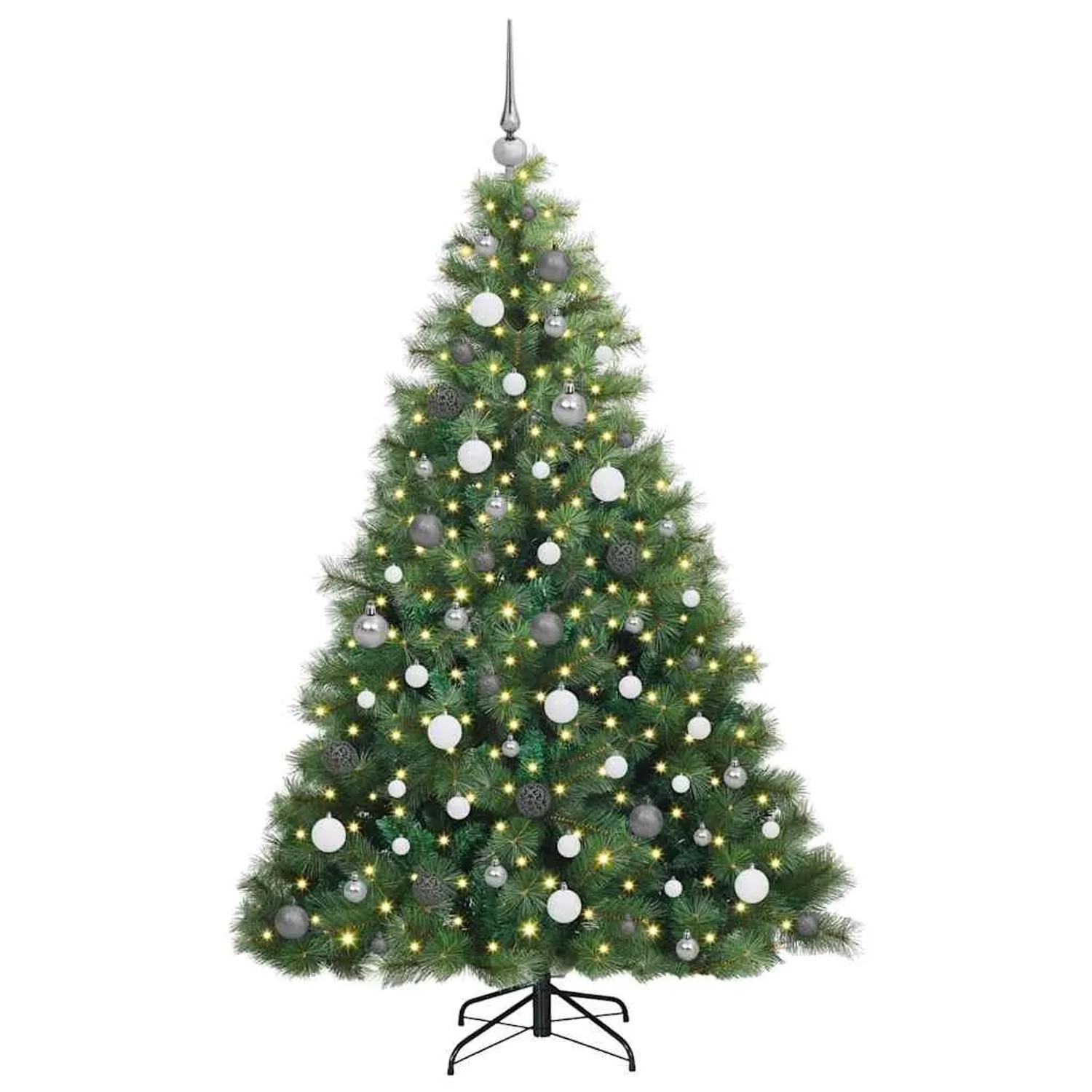 vidaXL Künstlicher Weihnachtsbaum mit 300 LEDs Grün 180 cm PE und PVC 3397782