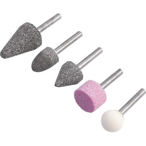 LUX Schleifkörpersatz, 5-teilig für Minitools: Schleifkörper in verschiedenen Formen.