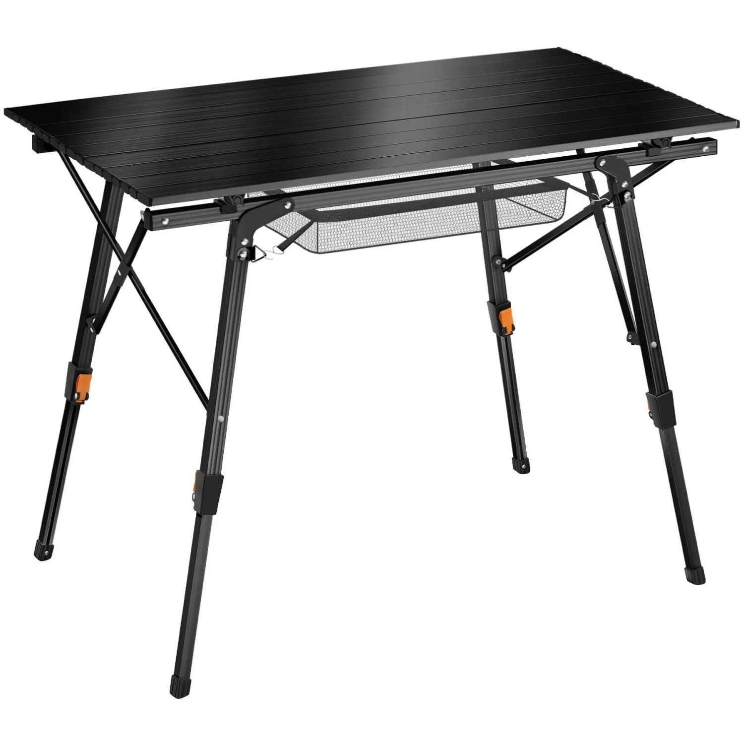 Tectake Aluminium Campingtisch Tina Faltbar Wetterfest  90 x 52 x 70 cm Schwarz