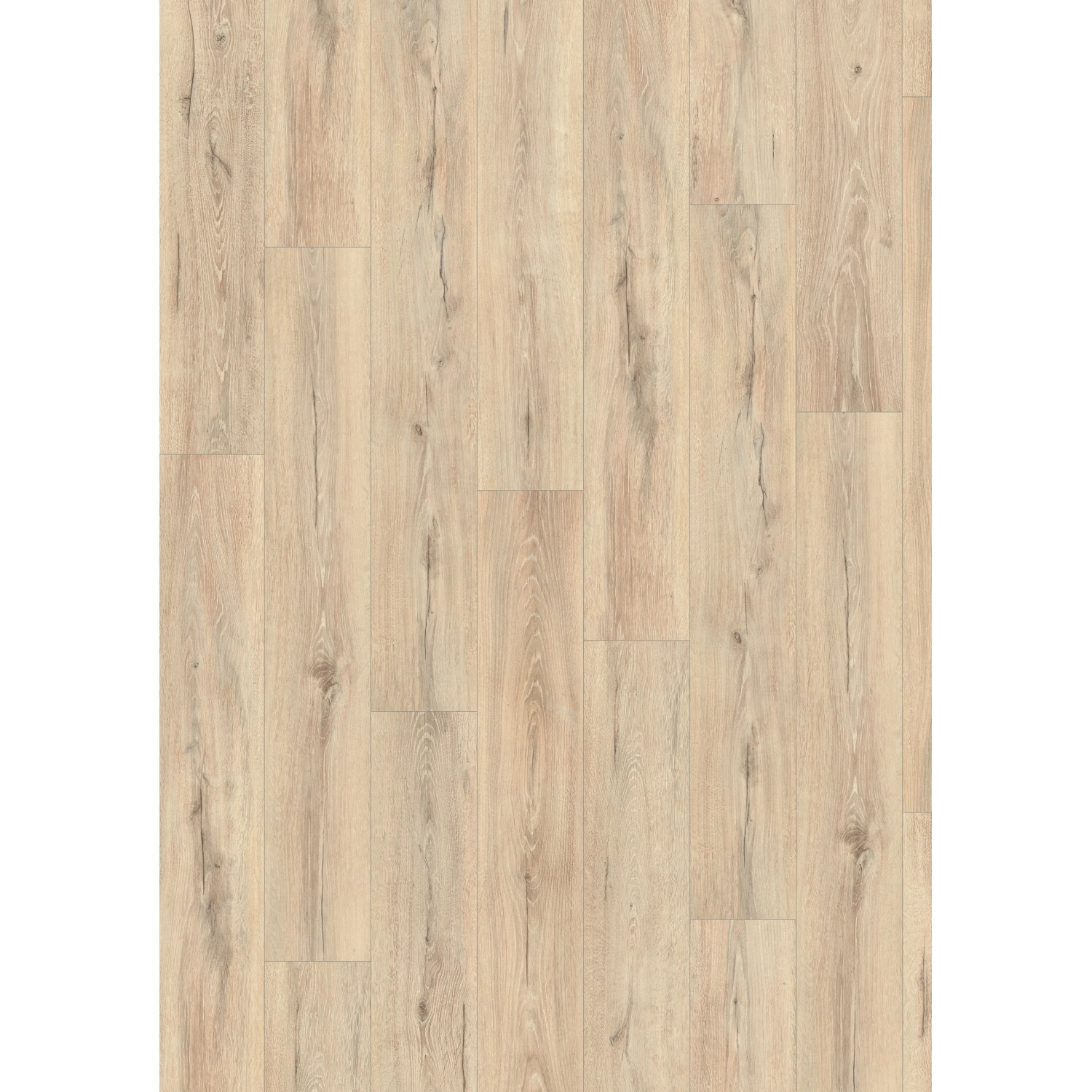 Egger Aqua Laminat EL2416 NatureSense Melba Eiche Beige, Dielenboden in hellem Holzdekor.